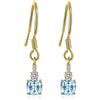 JewelryPalace Orecchini Donna Pendenti Lunghi Argento 925 Con Genuino Topazio Azzurro, Piercing a Gancio Con Pendenti Pietra a Taglio Cuscino, Set Gioielli Azzurri in Oro