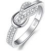 JewelryPalace Anello Infinito Donna in Argento 925 con Cubica Zirconia, Set Impilabili con Pietra a Taglio Rotondo per Anniversario