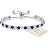 HEEYA Bracciale da donna in argento Sterling 925, braccialetto da tennis con cristalli, braccialetto da donna in argento, con zirconi, regalo di compleanno per mamma, donna, 10.4 inch, Pietra