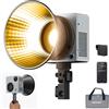 NEEWER Luce video a LED da 80 W con batteria da 72 Wh e adattatore PD da 100 W Controllo APP/2.4G Portatile Bi Color Mini COB Studio Illuminazione in uscita continua 25500lx/1m 2700-6500K 0-100%