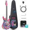 enya Chitarra Elettrica Enya Inspire Dragon Flame 39 - Carbonio, Altoparlante 15W, 20 Toni, Preset, Custodia (Inspire, Loong)