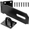 Litensh Lucchetto per porta da 10 cm, in acciaio inossidabile 304, chiusura di sicurezza per porta, colore nero