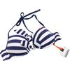 Superdry Marine Stripe Bikini Top Costume Donna XS Imbottito Lacci Foderato