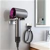 Trlyane Porta Phon Compatibile con Dyson,Porta Phon Senza Forare Supporto da Parete per asciugacapelli Porta Phon per Incollare, Alliage d'aluminium (Argento)