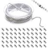 CJMUQHEHH 10m Catenella Acciaio Inox Argento con 50 Connettori Catena Collana per Fai da Te, Portachiavi, Bracciali e Bijoux Catena Aggiustabile per Bigiotteria DIY