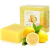 Mikihat 2 Pz Saponetta Limone, Saponetta Naturale Bio, Sapone Fatto a Mano 100g, Saponetta Solido per Pelle, Capelli, Corpo, Viso, Sapone Limone per Bagno, Doccia, Lavaggio