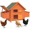 PawHut Pollaio in Legno con Tetto Impermeabile per 4 Galline, Gabbia per Galline, 160x98.5x107cm | Aosom Italy