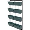 Outsunny Orto Verticale da Parete a 4 Livelli con 8 Vasi, in Acciaio e Plastica, 52x14x90 cm, Verde Scuro e Nero | Aosom Italy