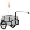 HOMCOM Rimorchio per bicicletta con cassone rimovibile e pieghevole da 65L, catarifrangenti di sicurezza, portata massima 40KG, grigio | Aosom Italy