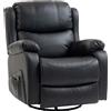 HOMCOM Poltrona Relax Reclinabile con 8 Punti Massaggianti, Riscaldanti e Poggiapiedi, 87x97X100 cm, Nero | Aosom Italy