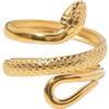 Positiva Jewelry Anello a serpente in acciaio inox placcato oro 18 carati, per donna, simbolo di rinnovamento e forza, impermeabile e regolabile, non scolorisce e si ossida, con elegante scatola ad