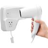 SQUADO Asciugacapelli Da Parete, Phono da Parete Muro con Presa di Corrente Per Bagno Albergo Hotel Spogliatoio Da 1300W BIANCO