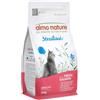 Almo Nature Sterilised - Crocchette Gatto Sterilizzato con Salmone Fresco - A Basso Contenuto di Magnesio e con Fibre per il Controllo del Peso - Sacco da 400g