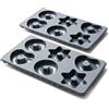 Coolinato - Stampi per pan di zenzero in silicone platinico resistente al calore fino a 230 °C - Set di 2 stampi per pan di zenzero grigio lavabile in lavastoviglie - Stampo in silicone per 2 x 6