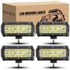 RIGIDON 4 x Faro da Lavoro Led 7 Pollici 18 cm 120W Spot Luci di Lavoro | Fari di Profondità 12V 24V, 6000K Bianca Impermeabile Barra LED Fuoristrada per Auto Trattore Camion SUV ATV Veicoli Barca