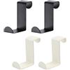 Mewtush 4 Pezzi Ganci per Porta in Acciaio Inossidabile, Gancio Accappatoio Doccia, Ganci Multifunzione a Forma di Z, Senza Foratura, per Porta, Cassetto, Armadio, Cucina, Camera da Letto, Bagno, Ufficio