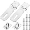 Yewseas 2 PCS Lucchetto Hasp in Acciaio Inox Lucchetto con Chiusura a Viti Serratura per Porta, Armadietti e Gabbie per Animali Domestici, Facile Installazione, Resistente alla Corrosione, Versatile e Durevol