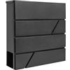 Assorted Collections Cassetta postale da parete con porta giornali, chiudibile con 2 chiavi, design moderno, facile da installare, 37x10,5x37 cm (nero)