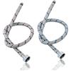 Hawpasy Set di 2 Tubo di Collegamento per Rubinetto, G3/8 x M10, Acciaio Inox, tubo intrecciato in acciaio inossidabile 304, acqua calda e fredda, antiruggine, alta pressione, cucina e bagno