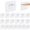 Vidsmow 20 PCS Staffe per Mensole Adesivo in Acrilico Trasparente, Supporti per Ripiani Autoadesivi per Armadi, Librerie e Pareti Divisorie, Facile Installazione Senza Perforazione, Capacità 10 kg