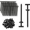 Lunpoem 100PCS Fibbie Universali in Nylon per Fascette Fermacavi, Fascette Plastica Nere Universali in Nylon con Design a Perno e Bottone, per Fissaggio Auto, Elettricista, Cavi, Riparazioni e Organizzazione