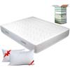 EVERGREENWEB MATERASSI & BEDS EVERGREENWEB Materasso Matrimoniale 160x190 Alto 25 cm DISPOSITIVO MEDICO, con Coppia Cuscini Memory Foam GRATIS, Ortopedico, Rivestimento Bianco Effetto MASSAGIANTE, Tessuto ANALLERGICO | BIG FASHION