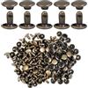 Selyse Set di 200 borchie a doppio tappo da 7 mm, rivetti in pelle in acciaio inox, rivetti cavi, per pelle, rivetti in metallo per borse, scarpe, cinture, vestiti e artigianato fai da te (bronzo