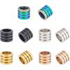 UNICRAFTALE 15 perline distanziali a colonna, 5 colori, foro da 7 mm, in acciaio inossidabile, tubo scanalato, foro grande, perline colorate per braccialetti e creazione di gioielli