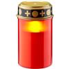 Goobay 74366 - Lampada da cimitero a LED con timer, funzionamento a batteria, candele per cimitero all'aperto, luci per tombe, luce eterna, lampada per tomba, rossa, batteria 2X C/LR14 (non inclusa)