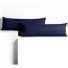 DecoKing Set di 2 federe 40 x 200 * 2 cm, jersey 100% cotone pettinato, chiusura a cerniera Blu scuro Amber