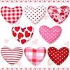 KORMMCO Cuore in tessuto imbottito per San Valentino, 8 pezzi ornamenti a forma di cuore, decorazione a forma di cuore rosso per San Valentino, per vassoio a più livelli