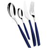 BUGATTI, Glamour, Set Posate 24 Pezzi in Acciaio Inox 18/10 e Manico Colore Blu Notte. Set Posate 6 Persone Composto da 6 cucchiai, 6 forchette, 6 coltelli e 6 cucchiaini caffè