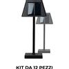 Pyramidea Kit 12 Lampade Solari da Tavolo Colore Nero LRS10B