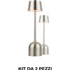 Pyramidea Kit 2 Lampade da Tavolo Colore Silver LRP10S