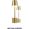 Pyramidea Kit 6 Lampade da Tavolo Colore Gold LRP11G