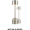 Pyramidea Kit 6 Lampade da Tavolo Colore Silver LRP10S