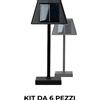 Pyramidea Kit 6 Lampade Solari da Tavolo Colore Nero LRS10B