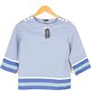 Nautica Donna Camicetta XS Tre Quarti Maniche a Righe Blu Loose Marinaio