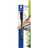 STAEDTLER Pennarello permanente Lumocolor, nero, Superfein circa 0,4 mm, resistente alle sbavature e all'acqua, prodotto in Germania, ricaricabile, lunga durata, 1 penna universale nera su carta