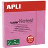 APLI 19082 - Note adesive FUNNY 75x75 mm - Blocco da 100 fogli colore rosa pastello