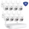 zencocco Kit Videosorveglianza NVR HD 1080p WIFI IP Camera 8 Telecamere PTZ Infrarossi