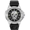 Philipp Plein Orologio analogico al quarzo da uomo $Kull, Argento/Nero - Pwaaa0121, cinghia