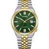 Citizen Tsuyosa 60 NK0024-54X - Orologio meccanico unisex, in acciaio bicolore con quadrante dorato e vetro zaffiro verde, 40 mm