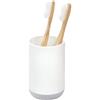 InterDesign iDesign Cade Portaspazzolino Bagno da appoggio, Porta spazzolini in plastica di Piccole Dimensioni, Bianco