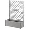Stefanplast FIORIERA Rettangolare Italia con SPALLIERA 100CM Stone Grey Fiori Balcone Vaso