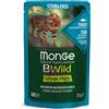 Monge BWild Grain Free Cibo Umido per Gatti - Tonno e Gamberetti - STERILIZED - 14x85 gr