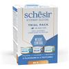 Schesir Veterinary Solution Weight Control Umido per Gatti - Trial Pack - Filetti di Pesce, Filetti di Pollo, Mousse di Pollo - 3 x 80 gr