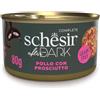 Schesir After Dark Cibo Umido per Gatti - Pollo con Prosciutto - 12x80 gr - IN BRODO