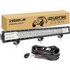 RIGIDON Barra Led Fuoristrada, 28 Pollici 70cm 396W Tripla Fila Barra Luce Led Con 12V Cablaggio, Barra Led Esterno Per Auto Trattore Camion SUV UTE ATV Barca 4x4 Veicoli Offroad, 6000K Flood Spot