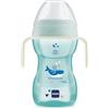 MAM Fun to Drink Cup Night Tazza bambini 270 ml, Biberon acqua per neonati 8+ mesi con manici che si illuminano al buio, Borraccia neonato con beccuccio antigoccia e valvola per flusso libero, Azzurro